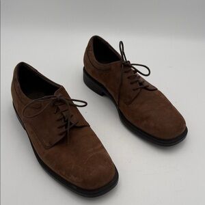 Rockport Men's Brown Oxfords shoe lace up 11.5N office event casual leather Y2K